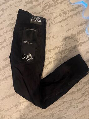 PRPS Men’s Black Relax Fit Zip Flare Jeans